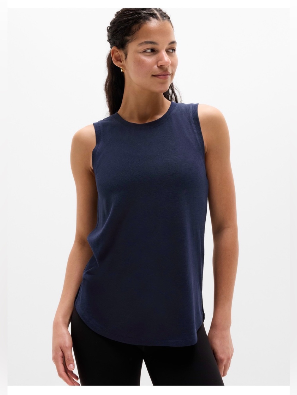 Athleta Navy Blue Sleeveless Tank Top. NWOT. Size large